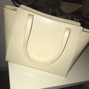 Medium leather bridal tote
